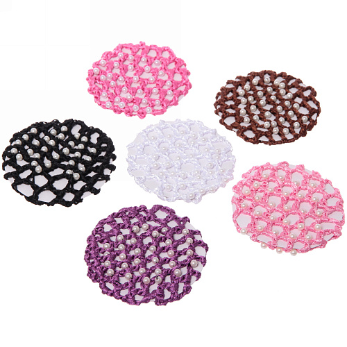 Сетка на пучок "Ballet style - Жемчужинки", микс 6 цветов, d-10см