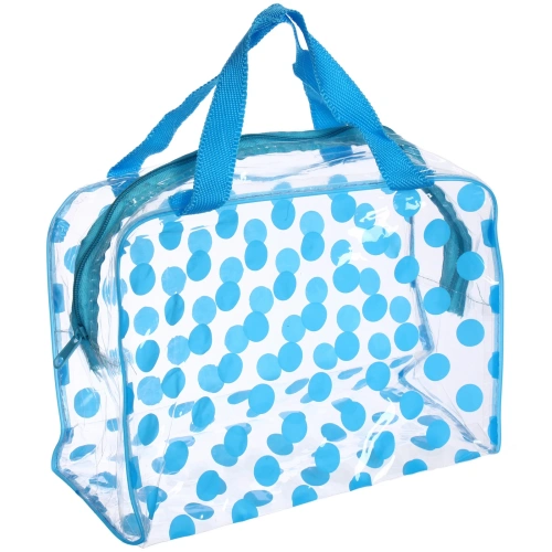 Косметичка прозрачная "Adventure - Peas", круги, цвет голубой, 16*23*9см