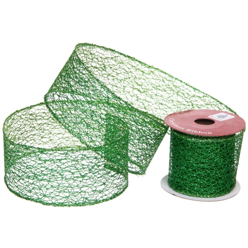 Лента для декорирования "Сказка" 6,3 см, 2,7 м, Изумруд