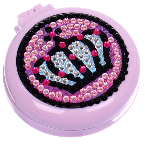 Расческа массажная детская складная КАРАМЕЛЬ, корона, цвет фиолетовый, d-6см (пакет с подвесом)_3