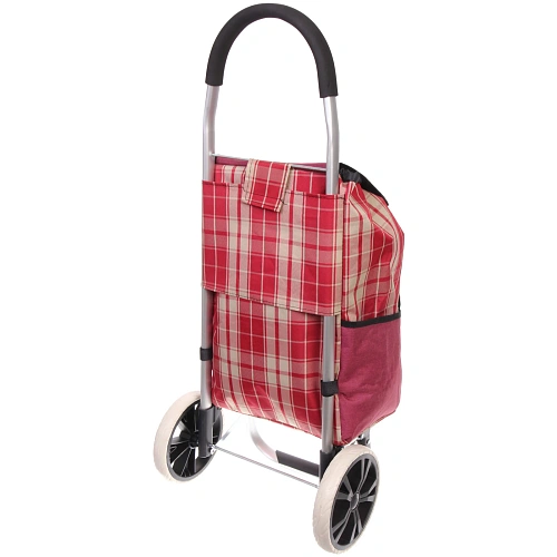 Тележка хозяйственная с сумкой (1004035см, колеса 21см,грузоподъемность до50 кг)  бордо SYD100B-2_3