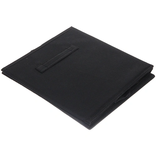 Короб - органайзер складной стеллажный для хранения вещей с ручками ДОМания, цвет черный, 26,526,528см (лейбл)_4