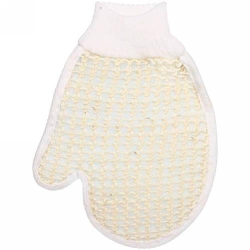 Мочалка-варежка для тела комбинированная "Ultramarine - Твой уход", с сизалем, цвет белый, 20*15см 