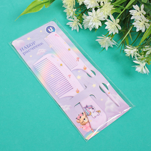 Расчески в наборе детские на блистере 2шт Сияй и Мерцай!, единорожек, 144162,5см_3