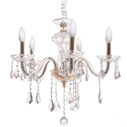 Люстра подвесная в стиле барокко "Aroma" 5*40Вт 25-S806 со стеклянными основаниями