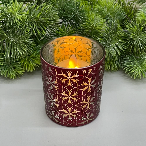 Подсвечник "Фантазия" 8,5*10 см, Красный