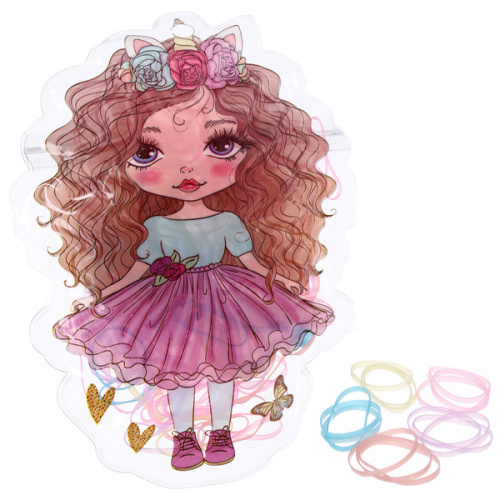 Резинки для волос силиконовые 120шт "МАРМЕЛАДКИ", милашка, цвет нежный микс, 17*12см