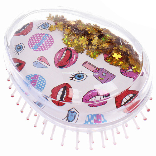 Расческа массажная складная АМОР, микс 4 дизайна, 86см (PVC коробка)_9