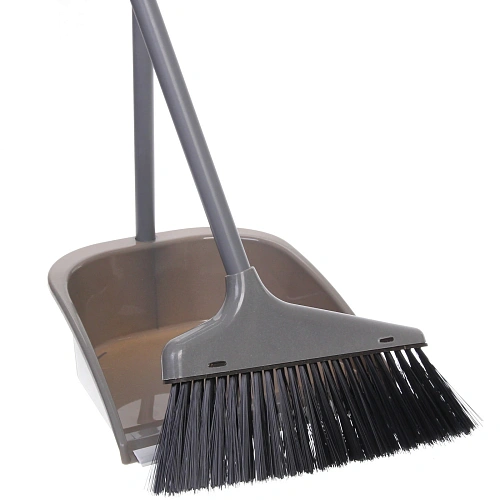 Набор для уборки, щетка для пола с совком Эконом серая WF35_16