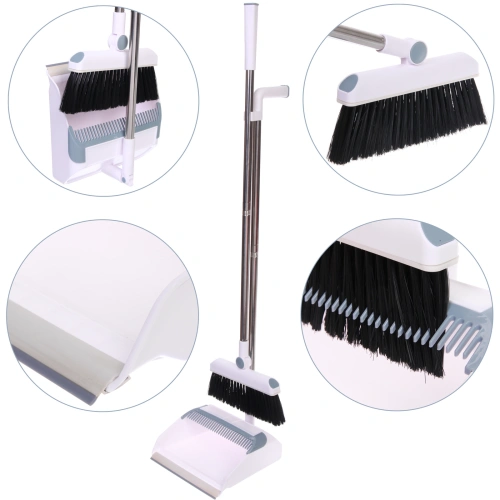 Набор для уборки, щетка для пола с совком "Профи" белый 8815