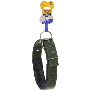 Ошейник для собак однотонный "ЗООЛЕНД БРО", цвет хаки, 4*70см (бирка)