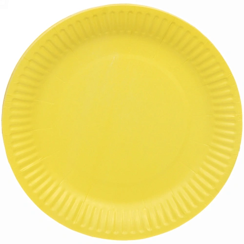 Тарелка бумажная 18 см в наборе 10 шт "Желтая"
