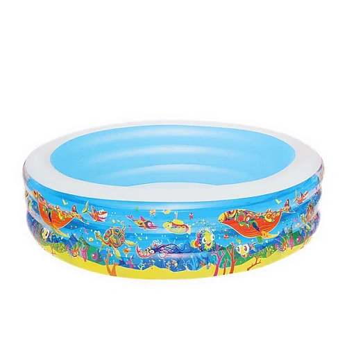 Бассейн надувной круглый 196х53 см Подводный мир Bestway (51122B)_1