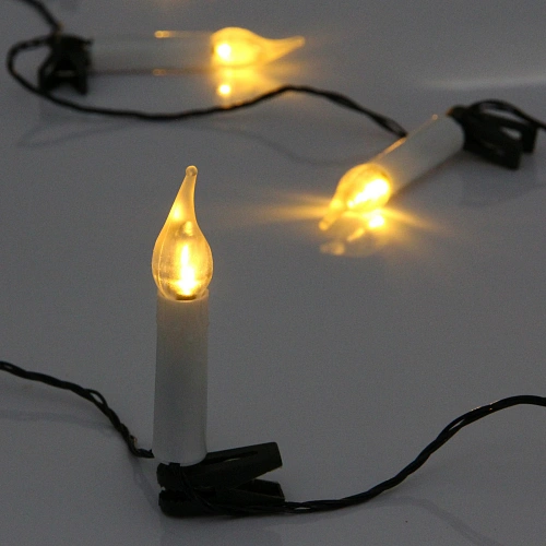 Гирлянда для дома 4 м 20 ламп LED Свечи зелёный пров IP-20 Теплый белый_10