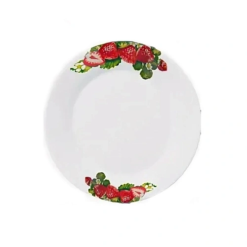 Тарелка фарфоровая обеденная 20см "Клубника"