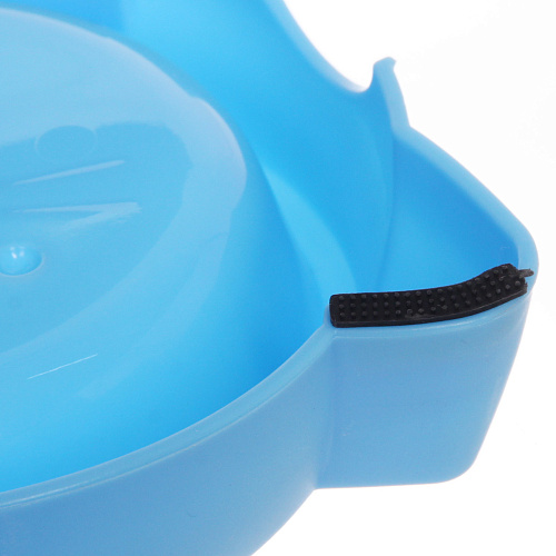 Миска пластиковая двойная Котофей 27,514,53,8см цвет голубой_3
