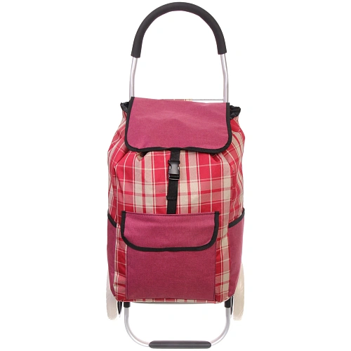 Тележка хозяйственная с сумкой (1004035см, колеса 21см,грузоподъемность до50 кг)  бордо SYD100B-2_4