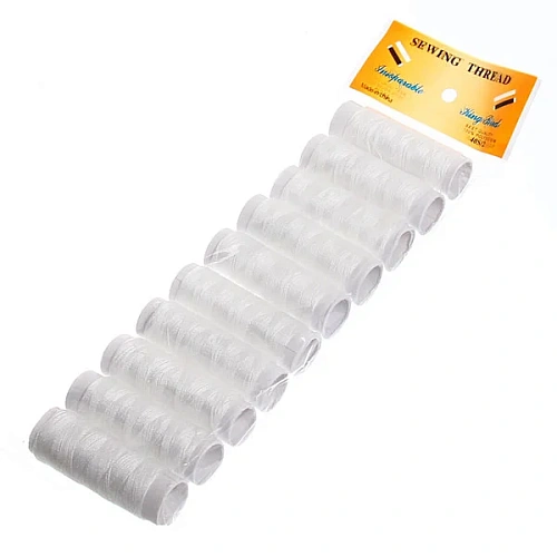 Нитки в наборе 10шт, цвет белый, 40м.