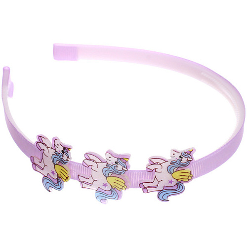 Ободок для волос детский на блистере РОЗОВОЕ ОБЛАКО, единорог, микс 6 цветов, 1см_10