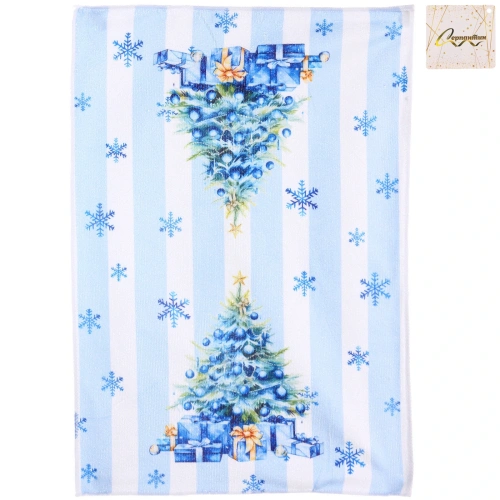 Полотенце кухонное "Winter - Новогодняя Ёлка" 40*57 см, микрофибра 200 гр/м2