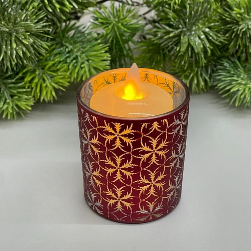 Подсвечник "Фантазия" 7*7,8 см, Красный