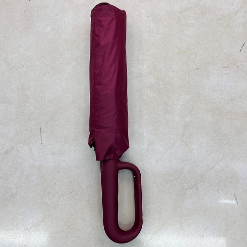 Зонт женский автоматический ветроустойчивый ручка - карабин "ШТОФ", цвет бордовый, d-120см