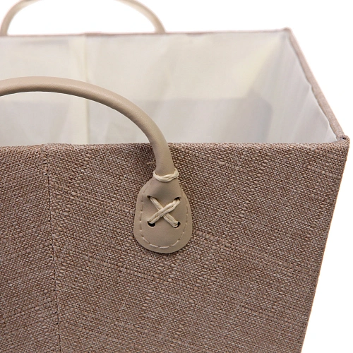 Коробка для хранения с ручками ЭЛЬГА, цвет бежевый, 392618см (лейбл селфи)_4