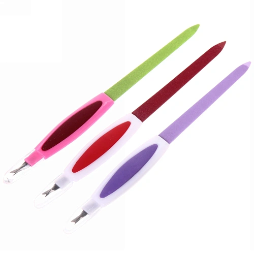 Пилка для ногтей металлическая в пакете Ультрамарин - Забота, с триммером, цвет микс, 17,8см_3