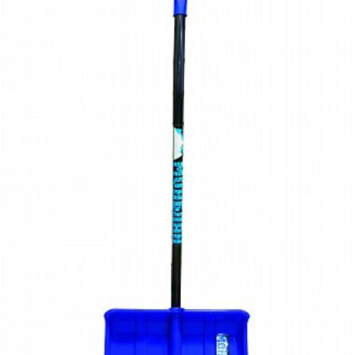 Лопата снеговая пластиковая 500*375 мм, цветная, с алюм.планкой, съемн.алюм.черенком и V-ручкой "Монблан"