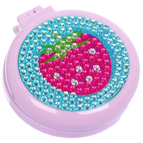 Расческа массажная детская складная КАРАМЕЛЬ, клубника, цвет сиреневый, d-6см (пакет с подвесом)_3