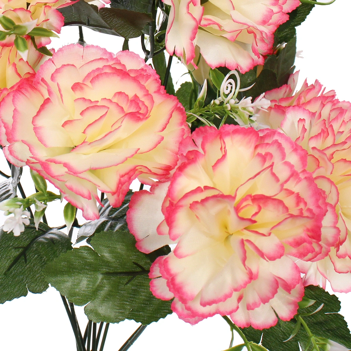 Искусственные цветы "Цветочная мелодия" Гвоздики 50см 10 цветков молочные