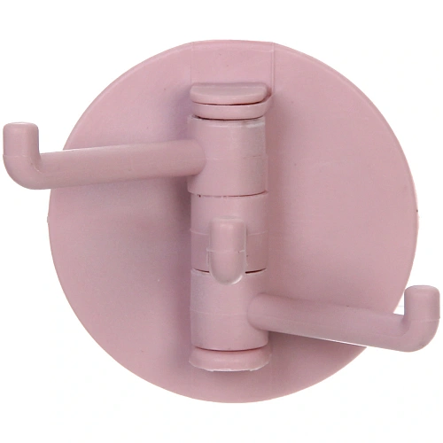 Крючок настенный многофункциональный на липкой основе ИДЕЯДОМА, цвет пудровая роза, нагрузка 1кг76см (пакет с подвесом)_3